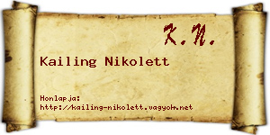 Kailing Nikolett névjegykártya