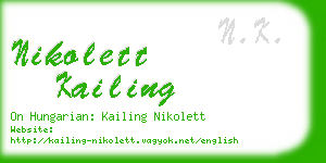 nikolett kailing business card